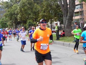 Su primera Media Maratón de Bogotá ya vistiendo la camiseta naranja de los 21k y Gatorade Colombia